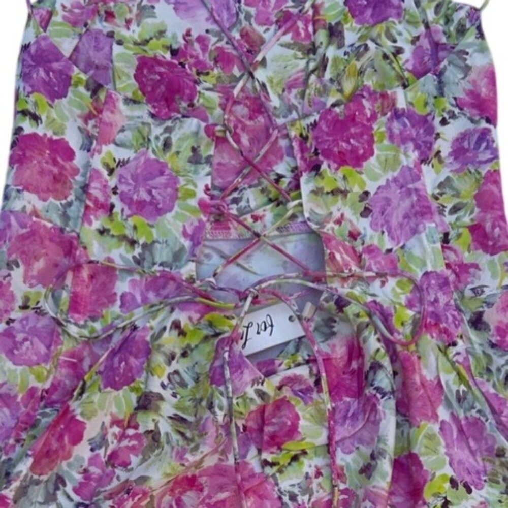For Love & Lemons Paulina Floral Spaghetti Strap Backless Mini Dress Sizes XS M - Picture 13 of 16